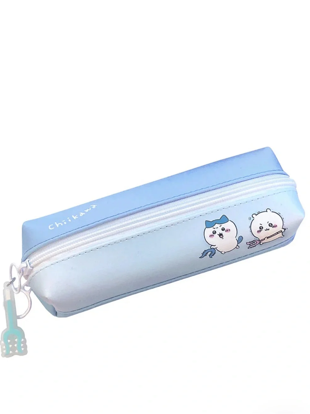 Brand New chiikawa hachiware usagi faux leather 2-Room Pencil Case in blue